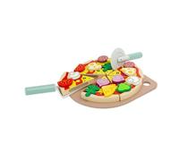 KIXZSAZ Pizza Play Food Set Toy Toddlers Enhances Critical Thinking Skills Through Interactive Cooking And Sharing Experiences Wooden Pizza Set Toys Kitchen Accessories Boys