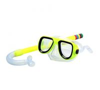 KIXZSAZ Plastic Toddlers Face Guard Portable Underwater Diving Freediving Snorkelling Swimming Pool Facial Shield with Breathing Tube, Yellow