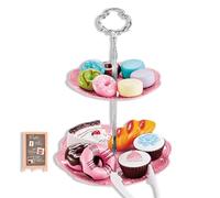 KIXZSAZ Plastic Toys Kit Mini Cream Desserts Plates Dishes Kit Cutlery Educational House Prop Little Boys Gift , No.01