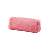 KIXZSAZ Plush Lovely Pencil Bag Pencils Case Pouch Holder Zipper Closure Solid Color Storage Stationery Organizer Supplies, Dark Pink