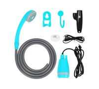 KIXZSAZ Portable Outdoor Shower for Camping Hiking Stay Clean On Go Portable Camp Shower Pump with Rechargeable Battery ABS, Black Blue