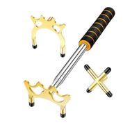 KIXZSAZ Portable Pool Bridge Stick Stainless Steel Billiard Cue Bridge Adjustable Size Indoor Game Accessory For Everyone Pool Stick Accessory Cue Indoor Game, Gold Low High Cross