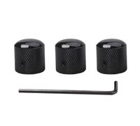 KIXZSAZ Premium Set of 3 Professional Metal Black Guitar Tone Volume Knobs with Hole Guitar Parts