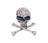 KIXZSAZ Punk Style Skull Pins Crossbones Designer Vintage Brooches for Women Broochpins Valentine's Day Easter Costume Jewelry, Silver