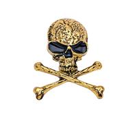 KIXZSAZ Punk Style Skull Pins Crossbones Designer Vintage Brooches for Women Broochpins Valentine's Day Easter Costume Jewelry, Gold