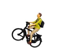 KIXZSAZ Realistic 1/87 Scale Cyclist Figures Tiny People for Diorama Layout Decor Exquisite and Lifelike Mini Ornament, Boy, Height: 2.8cm