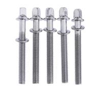 KIXZSAZ Robust Bass Drum Tension Rods Snare Drum Accessories Chrome Plated Repair Tension Components 5 Pieces Of 6mm Rods With Washers Included - Chrome, Silver, 75mm