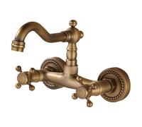 KIXZSAZ Rotatable Kitchen Wash Basin Faucet Double Handle Wall Mounted Hot Cold Water Convenient to Adjust Water Temperature to Meet Different Needs Kitchen Wash Basin Hot and Cold Faucet