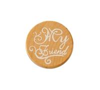 KIXZSAZ Round Shape Greeting Words Wood Seal Stamper Birthday Party Wedding Albums Letter Cards Decoration for Kids Children, My Friend
