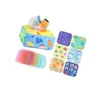 KIXZSAZ Sensory Toy Busy Pull Tissues for Toddler Infant Baby Fun and Engaging Pull Along Box, Dinosaur, 17 x 12 x 7.5cm