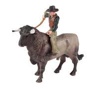 KIXZSAZ Simulation Bull Riding Figurine Miniature Enhancing Role Play Experiences While Teaching Kids About Farm Life Desktop Cowboy Sculpture Early Educational Toys