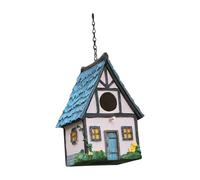 KIXZSAZ Small Bird Nest Box Hanging Shelter Rustic Style Birdhouse For Yard Garden Birdhouse With Chain Hook For Easy Hanging Yard Garden Tree Bird House Watching, Pink, 14.2x12.5x20.5cm