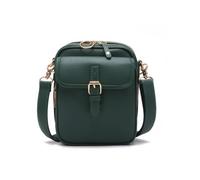 KIXZSAZ Small Spacious Bag Essentials Bag Women Vintage Style Messenger Space Card Slots PU For Organizing In Sleek Trendy, Green, 5.9x2.6x8.1 inches
