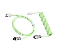 KIXZSAZ Spring Data Cable With Widely Compatible Typ-c Interface Keyboard ABS Mechanical Keyboard Coiled DIY Aviation Plug Cable, green