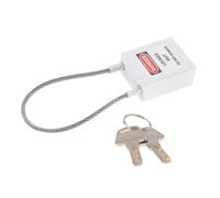 KIXZSAZ Stainless Steel Cable Safety Padlock Lockout Isolation Lock Heavy-Duty and Secure Rope Long, White