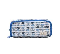 KIXZSAZ Stationery Neat - Durable Polyster Pencil Case with Big Opening and Net for Little Tools Multi-Color Multiple Pattern, Fish