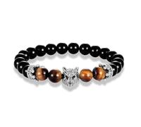 KIXZSAZ Stone Man Bracelet Portable Replacement Elastic Animal Shape Stylish Smooth Glossy Bangle Ornament Birthday Gift, Silver
