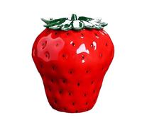 KIXZSAZ Strawberry Ceramic Jar Sealed Storage Jar For Tea And Fruit Ornament And Even Hydroponic Plants. Or Tea Kitchen Supplies, red