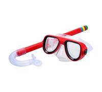 KIXZSAZ Swim Snorkeling Gear Wide View Goggles Experience For Children Ages 3-7 During Water Adventures Providing Seal To Prevent Water Leakage. Made PVC Kids Snorkel Set Ages, Red, 35x15x6cm
