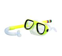 KIXZSAZ Swim Snorkeling Gear Wide View Goggles Experience For Children Ages 3-7 During Water Adventures Providing Seal To Prevent Water Leakage. Made PVC Kids Snorkel Set Ages, Yellow, 35x15x6cm