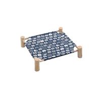 KIXZSAZ Take Your Pets Comfort To A Whole New Level With Our Wooden Cat Hammock And Healthy And Safe Cat And Dog Hammock, Blue Cat Head, large size 65 * 53 * 13