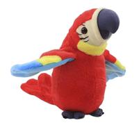 KIXZSAZ Talking Parrot Coated No Fade Lightweight Plush Toy Flexible Bird Toys with Battery Power Supply Good Gifts, Red