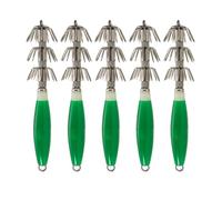 KIXZSAZ Three-layer Squid Hooks Avoid Decoupling Rotate More Obvious ABS Glow in Dark Hard Umbrella Hook for Cuttlefish for Octopus, Green 5pcs
