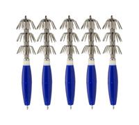 KIXZSAZ Three-layer Squid Hooks Avoid Decoupling Rotate More Obvious ABS Glow in Dark Hard Umbrella Hook for Cuttlefish for Octopus, Blue 5pcs