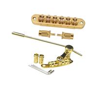 KIXZSAZ Vibrato Bridge Features Robust Construction And Easy Installation For Guitar Modifications And Upgrades Can Trust 6String Tailpiece Tremolo Roller Saddle Tailpiece, Gold, 25x10cm