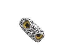 KIXZSAZ Vintage Owl Eye Ring Embrace Timeless Fashion Statement Alloy Eye Owl Ring Party Owls Adjustable Size Smooth Line, Gold