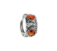 KIXZSAZ Vintage Owl Eye Ring Embrace Timeless Fashion Statement Alloy Eye Owl Ring Party Owls Adjustable Size Smooth Line, Yellow