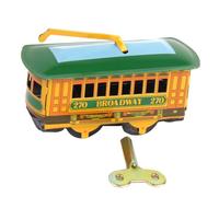 KIXZSAZ Vintage Tram Trolley Streetcar Tin Toy Collectible Gift with Wind Up Key Classic Style