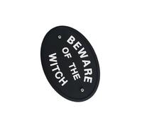 KIXZSAZ Witch House Plaque Sign Raised White Lettering Pre-drilled Holes Black Background With White Lettering Which Is Raised Please Ring Bell Hanging Plaque Home Decor