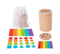 KIXZSAZ Wooden Color Shape Sorting Box Game Sorting Facilitates Color Perception Development And Matching Skills In Young Minds Shape Toy Wooden Activity Center, Style B