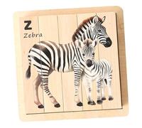 KIXZSAZ Wooden Puzzle For Kids Enriching Learning Environment Promoting Early Learning Skills Through Animal Puzzles Elephant Zebra Lion Giraffe 3D Puzzle