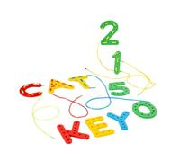 KIXZSAZ Wooden Threading Toy Aids Color Recognition Enhancing Learning With Lacing Letters Threading Letters Numbers Toy Wooden Lacing Board Toys Game Toddlers