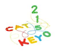 KIXZSAZ Wooden Threading Toy Engages Children In Crafting Chains And Necklaces While Enhancing Manual Dexterity Skills Wooden Lacing Threading Board Toys Game Toddlers