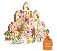 KIXZSAZ Wooden Toys For Babies 6 Months And Up Engage And Learn Spielzeug Ab 6 Monate Baby Spielzeug 1 Jahr Grimms Holzspielzeug , colorful , 100solid building bl