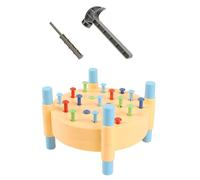 KIXZSAZ Workbench Pound Toy Pounding Peg Board Toy Childrens Learning Hammering Pounding Pegs Toys Color Matching Strike Game Smoth Workbench Pound Hammer