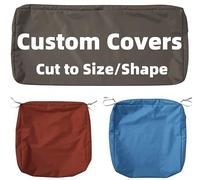 Kiyeocca Custom Cushion Covers with Zipper, Garden Waterproof Cushion Covers Replacement, Cut to Size Sofa Couch Cushion Slipcover Sets, Thicken Velvet Cotton Linen Fabric, Bench Pillow Protector Case