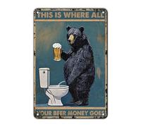 KIYOYO This is Where All Your Beer Money Goes Metal IronWall Art Metal Signs for Decor Vintage Wall Decor Vintage Tin Sign Posters Coffee Decor, Bar Signs for Home Bar Club Man Cave 12x8 Inch