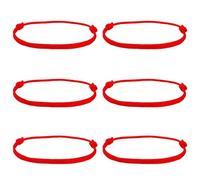 KIYSI 6 Pieces Handmade Red String Bracelets Red Cord Anklets Adjustable Knot String Bracelet Amulet for Protection,Good Luck Jewelry, One Size, Polyester, no gemstone