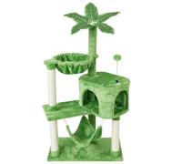 KIYUMI 26G Cat Tree Cat Tower Condo with Sisal Scratching Post for Indoor Cats Cat Tree Cat Furniture with Hammock Perch and Kitten Ball Toys, Multi-Level Pet Activity Center Green
