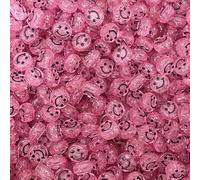 KIZAMI 100/200/300/500pcs 10mm Round Transparent Colourful Smile Beads, Happy Face Acrylic Craft Beads for DIY Jewelry Making, Kids Crafts