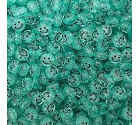 KIZAMI 100/200/300pcs Transparent Round Acrylic Smile Face Beads, Colorful DIY Craft Smile Beads for Jewellery Making, Bracelet Creating