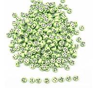 KIZAMI 100/200/500/1000pcs 4 * 7mm Colourful Round Acrylic Emoji Beads, Smile Face Craft Beads for DIY Jewelry Making, Bracelet Crafting