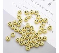 KIZAMI 100/200pcs 10mm Round Transparent Colorful Acrylic Craft Beads, DIY Emoji Smile Face Beads for Jewelry Making, Bracelet Crafting, Kids Crafts