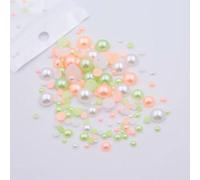 KIZAMI 10g/Lot Mixed Size 3-10mm Colorful Imitation Pearl Beads Half Round Flatback for Jewelry Nail Making DIY Accessories