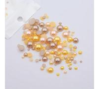 KIZAMI 10g/Lot Mixed Size 3-10mm Colorful Imitation Pearl Beads Half Round Flatback for Jewelry Nail Making DIY Accessories