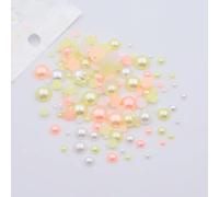 KIZAMI 10g/Lot Mixed Size 3-10mm Colorful Imitation Pearl Beads Half Round Flatback for Jewelry Nail Making DIY Accessories